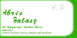abris halasz business card